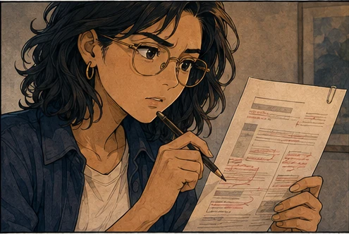 A fictional operator notices a client detail that needs checking.