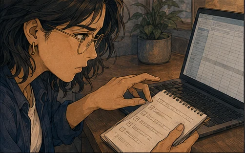 A fictional operator checks a handoff and its destination.